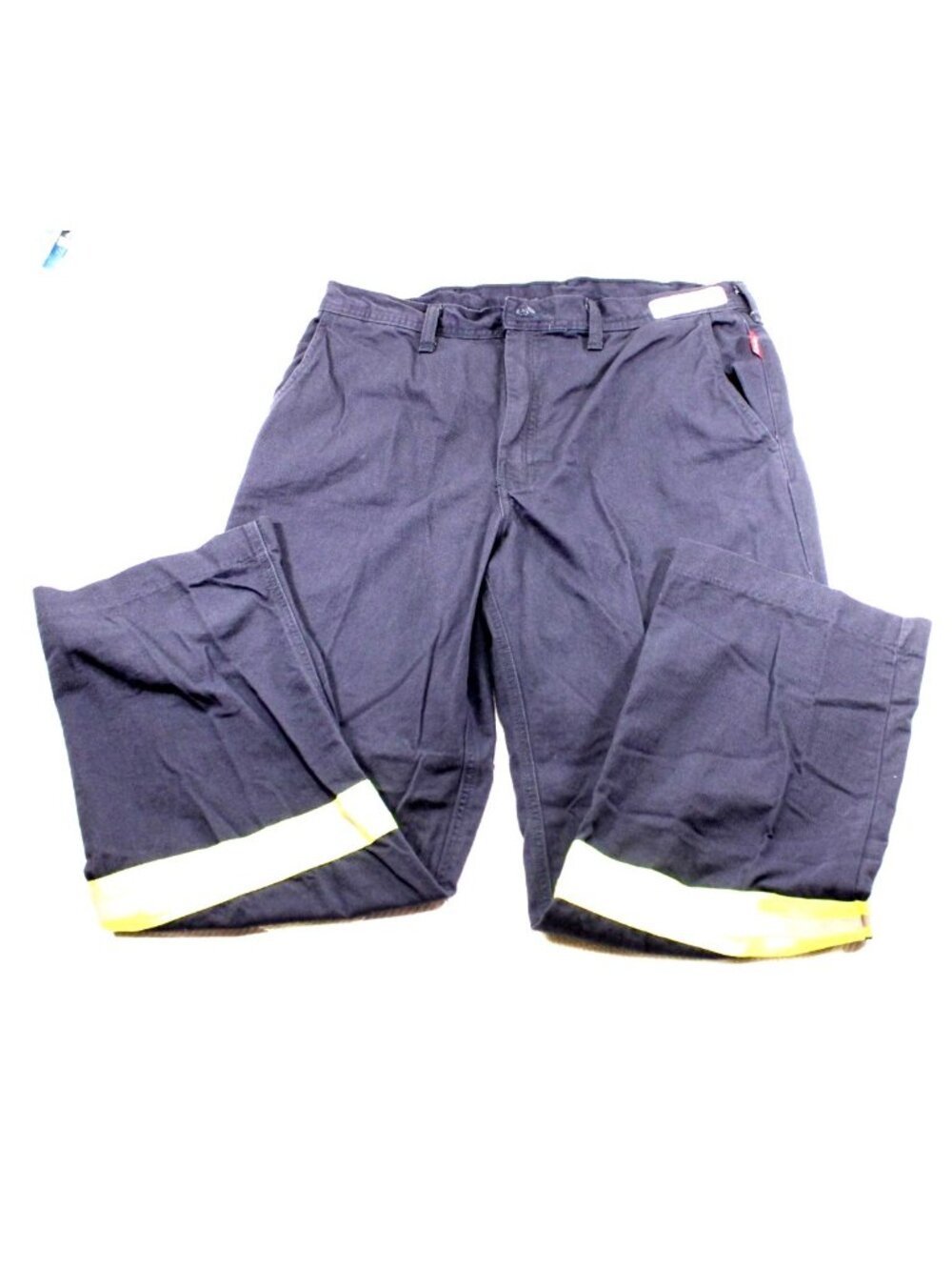Indura Ultra Soft Flame Resistant Navy Work Pants 38x32 W/ Hi-Vis Reflective Str